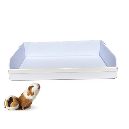Andescobo Guinea Pig Litter Box Guinea Pig Kitchen for All C&C and Midwest Cages Guinea Pig Hay Box Keep The Guinea Pig Cage Clean and Tidy. White