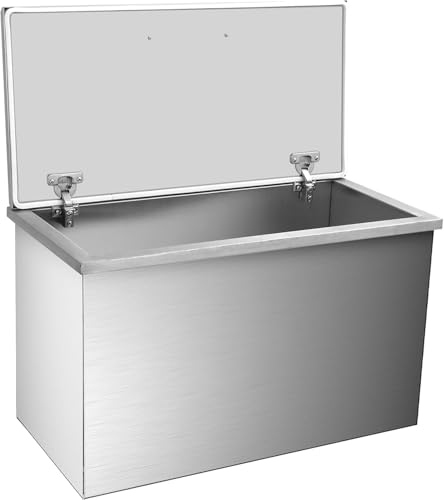 Drop in Ice Chest,20''L x 18''W x 13''H Stainless Steel Cooler with Hinged Cover,Ice Bin,Drain Pipe & Plug - Outdoor Kitchen, Bar, Party for Beer, Wine, Beverages