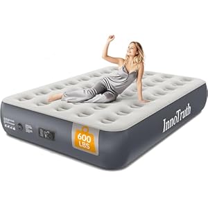 InnoTruth Full Air Mattress with Built-in Pump, 13″ Raised Comfort, Durable Inflatable Bed for Home & Guests, Easy Setup, Ideal for Travel & Camping, Dark Gray
