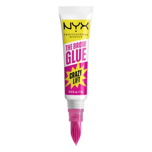NYX Professional Makeup The Brow Glue Crazy Lift Gel Sopracciglia, Sopracciglia Effetto Laminazione e Fissate, Fino a 24h di Tenuta, Resistente al Sudore, Formula Vegana, 7 ml