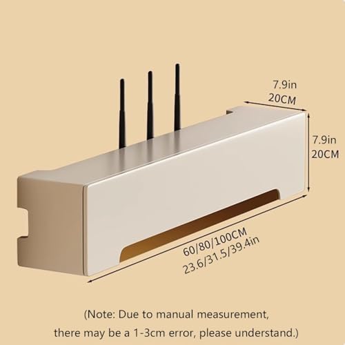 Caja de almacenamiento para enrutador, organizador de pared de madera, estante decorativo para televisor, cubierta que ahorra espacio y solución de almacenamiento de pared para sala de estar