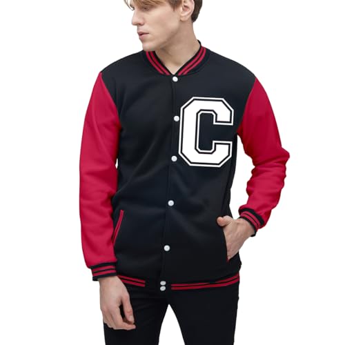 Image of Yuji Itadori Mens Varsity Jacket Baseball Letterman Bomber Jacket Fleece Long Sleeve Coat Casual Clothing XXS-3XL
