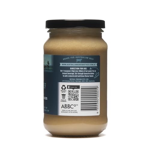 ABBCo Natural Beef Bone Broth Concentrate – 390g – Made in Australia from Australian Beef Bones