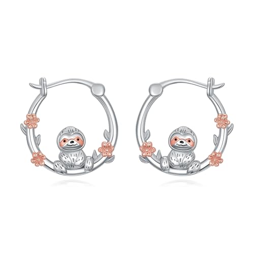 Midari Hypoallergenic Sterling Silver Animal Huggie Hoop Earrings Cute Elephant / Unicorn / Black Cat / Dinosaur / Panda / Pug / Turtle / Sloth / Axolotl / Frog / Raccoon / Dachshund Earrings Sensitive Ears Friendly Everyday Wear Jewelry Gifts for Women