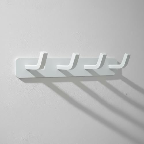 SOSSI 4-Pin Wall Hooks for Hanging Cloth and Towel Hangers for Wall Hooks, Door Hangers, Hook Rail, Pack of 1 (White)