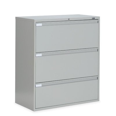 Global Total Office 9336P-3F1H 36" W Three-Drawer Lateral File Finishes: Light Grey