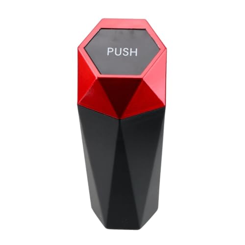 Cubo de basura para coches rojo mini basurero portátil hermético con tapa
