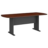 Bush Business Furniture Series A & C 79W x 34D Racetrack Oval Conference Table in Hansen Cherry