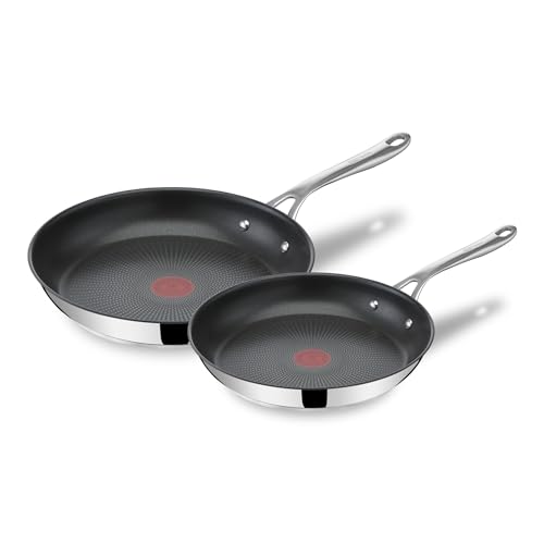 Tefal Jamie Oliver Stainless Steel Frying Pan Set, 20 and 28 cm