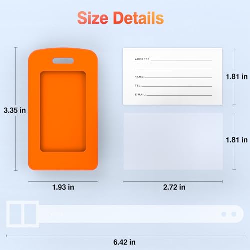 2 Pack Silicone Luggage Tag with Name ID Card Perfect to Quickly Spot Luggage Suitcase, TSA Approved, Luggage Identifiers for Suitcases and Bags, Privacy Protection Travel Suitcase Tags4