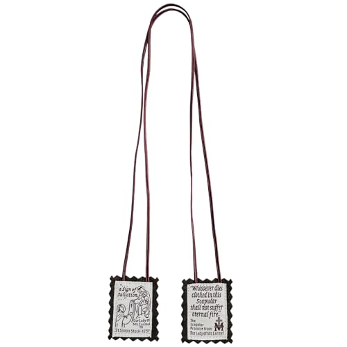 Scapulars Catholic,3 Pack Bulk Brown Scapular Of Our Lady Of Mount Carmel,Escapularios Catolicos Scapular Catholic Necklaces Gift For First Holy Communion and Confirmation Mexican Folk Art Decoration3
