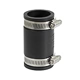 EVERCONNECT 4822 Flexible Pvc Rubber Coupling with Stainless Steel Clamps, 1 Inch, Black