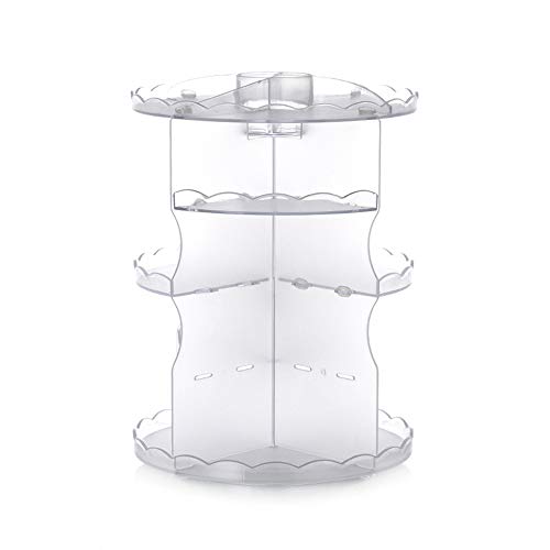 Organiseur de maquillage rotatif 360 pour cosmétiques et parfums transparent