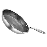 ULTECHNOVO Sartén Inoxidable con Recubrimiento Antiadherente Panal Resistente la Corrosión para Freír Huevos y Filetes Fácil Limpieza y Durabilidad Garantizada