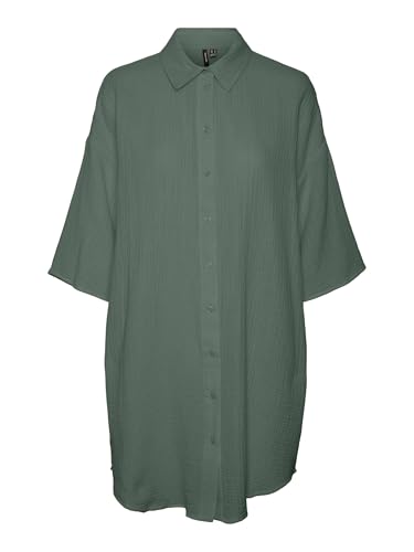 Vero Moda Damen Vmnatali 3/4 Long Overshirt Noos Kleid, Laurel Wreath, L EU