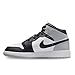 Air Jordan 1 Mid Big Kids' Shoes (White/Light Smoke Grey/Black) Size 6