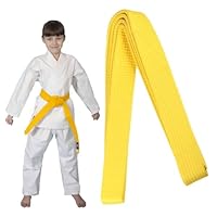 XPEX 260cm Judo gürtel Judo Karate Gürtel Belt Kampfkunst Karate Judo Baumwolle Taekwondo Belts Professioneller Karate Aikido Belt für Kinder Erwachsene Kampfsportgürtel (Gelb)