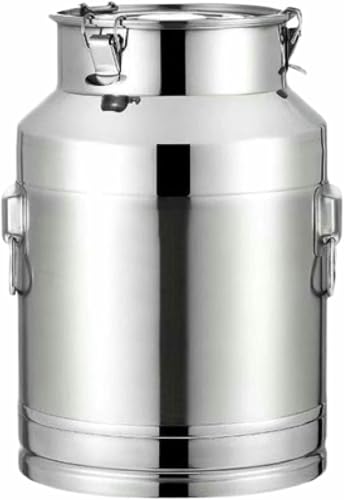 VYUJHNBG Jarra De Leche De Acero Inoxidable, Cubo para Leche, Lata De Leche, Barriles De Transporte, Cubo para Vino, Recipiente para Lácteos, Jarra De Mano para Almacenamiento De Líquidos