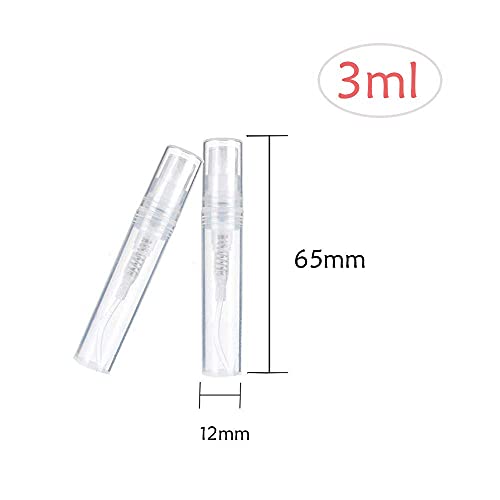 Mini Perfume Bottle 3ml 100pcs, Small Refillable Spray Bottle, Perfume Mouthwash Bottle for Cleaning, Travel, Essential Oils3