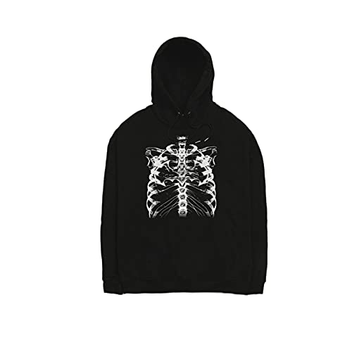 Beauace Y2K Sweatshirt à capuche pour femme avec imprimé crâne Modèle manches longues avec capuche, Noir , XL Cover