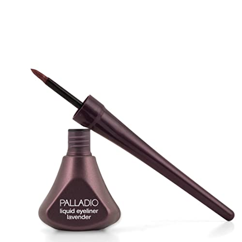 Palladio Liquid Eyeliner, Highly Pigmented And Waterproof Eyeliner, For Intense Eye Definition, Smear-Proof Eyeliner Liquid, Includes Easy Grip Wand And Felt Tip Eyeliner Applicator, Lavender #TOP1