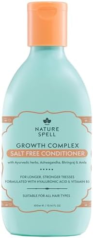 Nature Spell Hair Growth Complex Conditioner, Sulfate & Paraben Free, Nourishing & Strengthening, Infused with Hyaluronic Acid & Vitamin B5, For All Hair Types, Vegan, 300ml