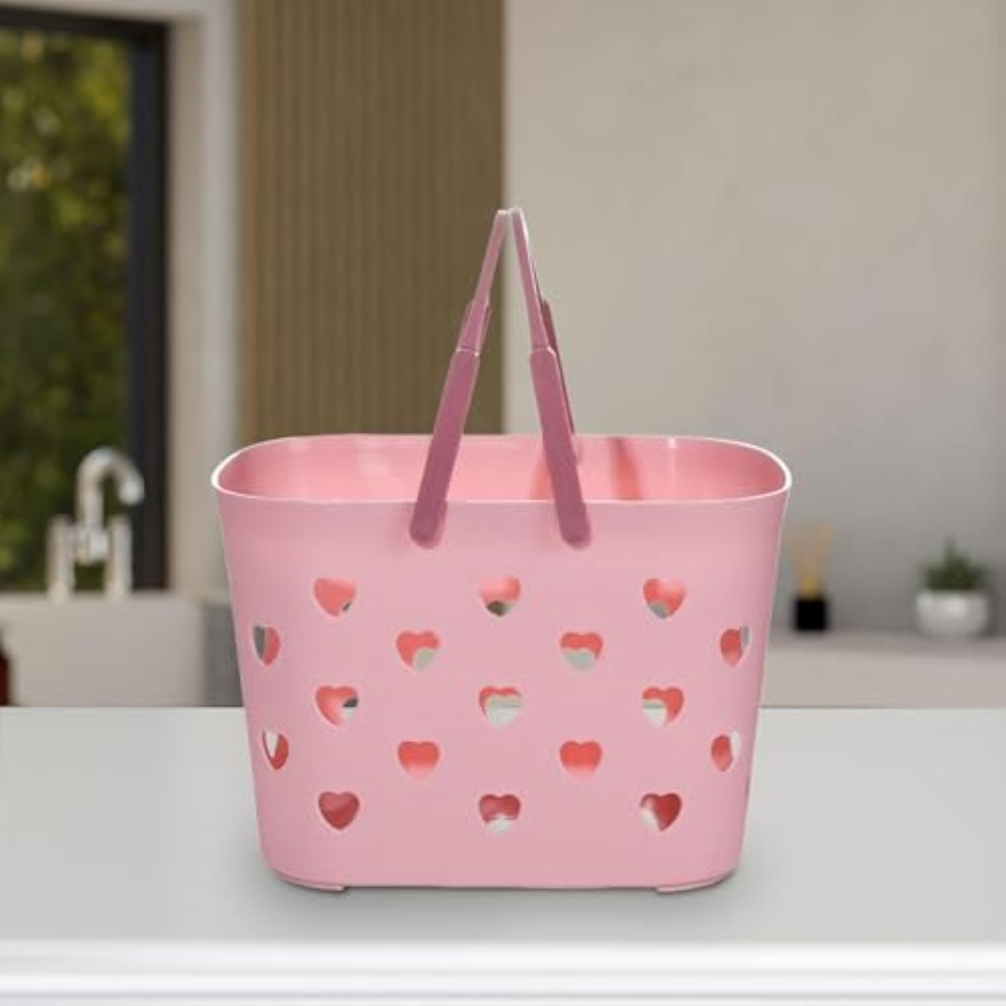 Women's Waterproof Beach Tote Bag with Heart Design