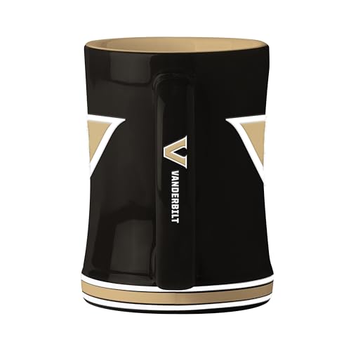 Image of Logo Brands NCAA Vanderbilt Commodores 14 oz Relief Coffee Mug - Officially Licensed Mug, Sculpted 3D Logo and Team Colors - Comfortable Handle and Glossy Finish for College Sports Fans