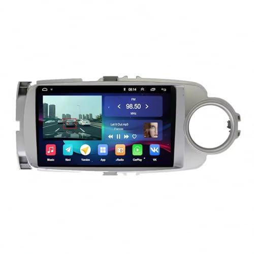 Pantalla Carplay Toyota Yaris 2012-2017 con 4G+64G para una navegación fluida y manos libres seguro