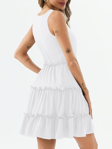 Image of PerZeal Women's 2026 Summer Dress Casual Sleeveless Boho Beach Vacation Outfits Mini Sundress