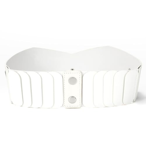 SANSTHS Women Wide Stretch White Belts for Dresses Costume Belt Cosplay Elastic Thick Waist Belt Fashion2