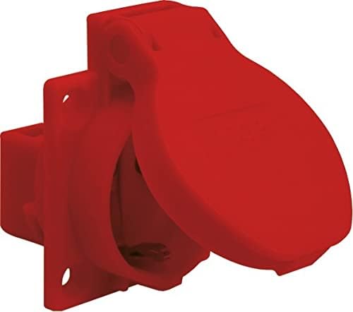 SIROX® Enchufe empotrable con protección de contacto IP54, color azul, alimentación lateral de cable de color rojo.