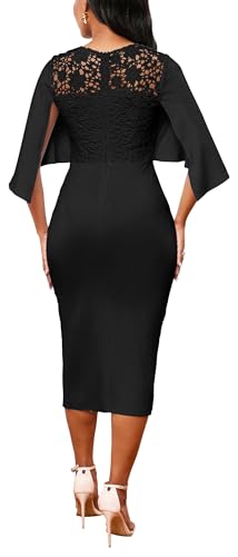 MOJICK Vintage Dress for Women Elegant Bodycon Short Sleeve Party Club Cocktail Pencil Dresses2