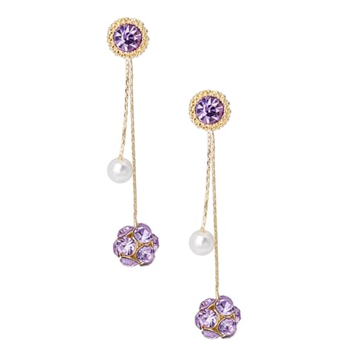 iplusmile Boucles D'Oreilles Perles À Long Gland Élégantes Femmes Clous D'Oreille Métal Respectueux Pour Fête Soirée Cadeau