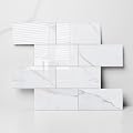 Colamo Luxury 10-Sheet Peel and Stick Backsplash,Self Adhesive Faux Stone 12”x12” White Subway Tile for Kitchen,Glossy Waterproof Carrara Brick Marble Look,Stick on Accent Wall for Bathroom,Bedroom