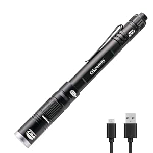 Rechargeable Pen Light Flashlight IP67 Waterproof with Pocket Clip 4-Zoomable, Prefect Pocket Flashlight for Inspection,Work,Repair