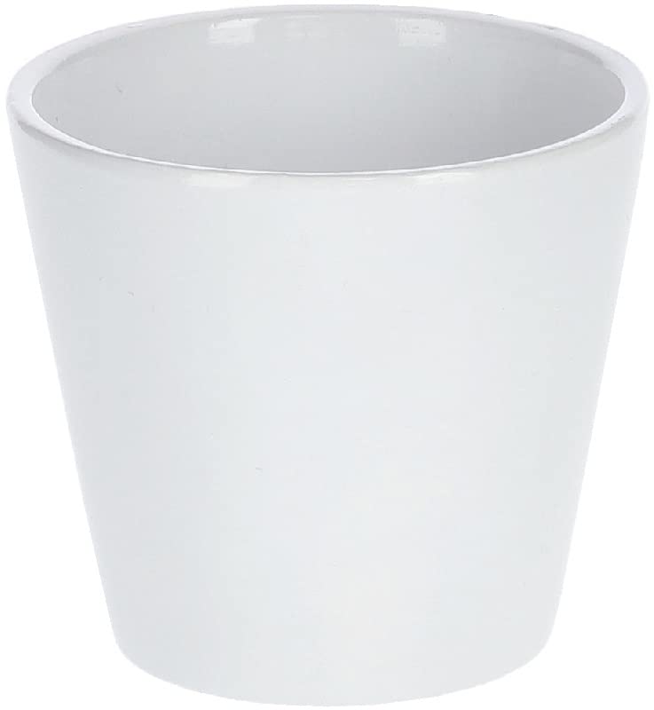 KOTARBAU® Keramik Blumentopf Übertopf ⌀ 9 cm Klassisch Weiß Glatt