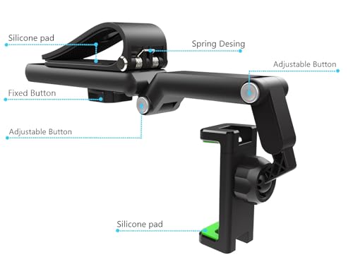 Image of Ivieicip 360 Rotatable and Adjustable Car Phone Holder for Rearview Mirror, Compatible with All Smartphones
