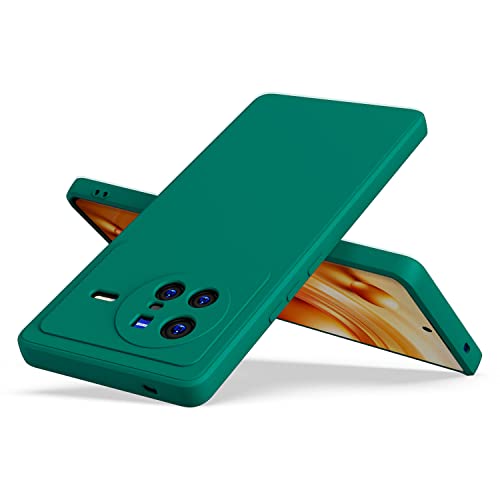 Image of Kapa Matte Lens Protective Shockproof Flexible Back Cover for Vivo X80, Slim Silicone with Soft Lining Shockproof Flexible Full Body Bumper Case (Green)