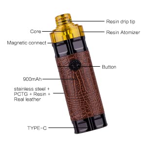 Kamry Vaporisateur portable pour cigarette lectronique GT Pen 900 mAh avec  rservoir PCTG de 2 ml - Kit de dmarrage pour cigarettes lectroniques,  pas d'e-liquide, pas de nicotine (cuir marron) : Amazon.fr: