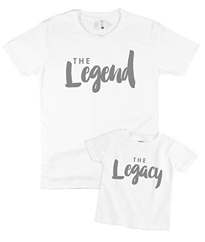 The Spunky Stork Legend Legacy Father & Son Daughter Matching Daddy Me Shirt (12-18M Baby, Legacy)