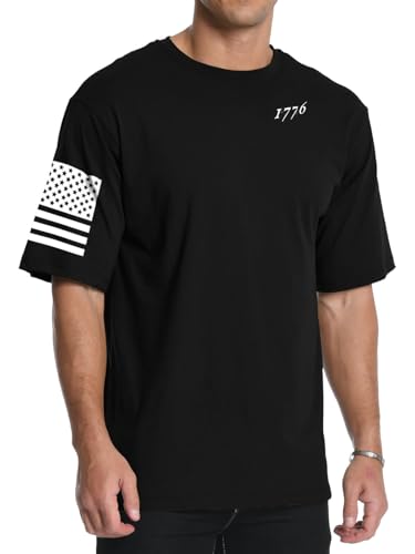 Men's Graphic Tees Short Sleeve 1776 USA Flag Crewneck Casual American Patriotic Regular T-Shirt for Men2