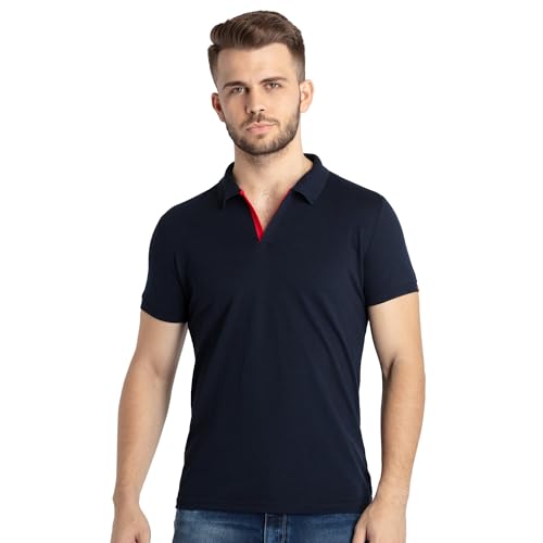 Image of Status Quo Men's Polo T-Shirt | Rich Cotton Blend | Slim Fit | All Day Comfort | Contrast Inner Placket | Polo Collar