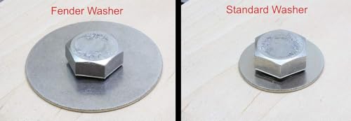 Image of Pack of 100 Stainless Steel Fender Washers - 1 /4 x 1-1 /4-Inch Bolt Dropper Flat Washers for Screws and Bolts - Corrosion Resistant for Wood, Metal, and Wet Environments