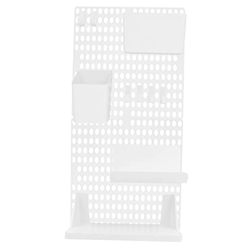 PRETYZOOM Hanging Wall Organizer Punch Pegboard Modern Style Storage for Toothbrushes Chopsticks