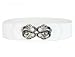 Lady Metal Interlocking Buckle Stretch Band Cinch Belt Dress Ornament