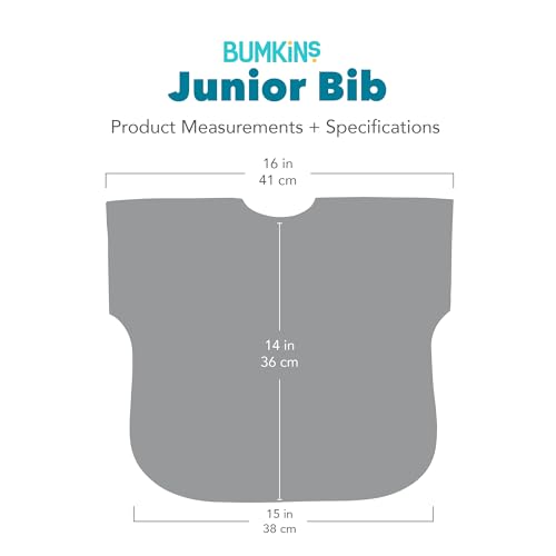 Image of Bumkins Junior Bib, Short Sleeve Toddler Bib, Smock for Kids 1-3 Years, Waterproof Fabric aa‚¬a€oe Lace