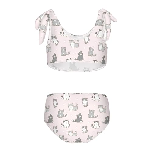 Image of Girls Tankini Swimsuit 2 Piece Pink Unicorn Donuts Summer Beach Bikini Bathing Suit 3T