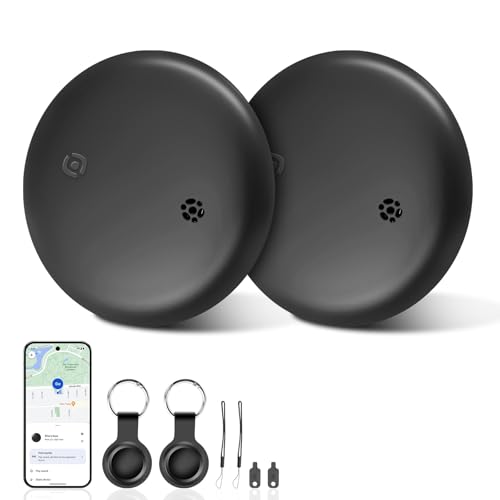 Pack de 2 Smart Tag Android Traceur – Tag Android Compatible avec Google Find My Device, Smart Tag Bluetooth Étanche pour Clés, Sacs, Bagages, Porte-clés,...