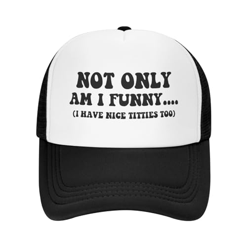 Image of You Find It Offensive? I Find It Funny Trucker Hats for Women Black Men Retro Trucker Black Hats for Men